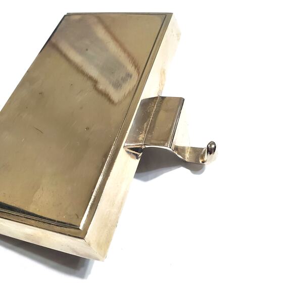 Christmas Holiday Stocking Shelf Mantle Holders Silver Chrome Plain Set of 6 - Picture 5 of 6